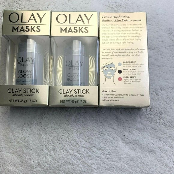 Olay Masks Glow Boost White Charcoal Clay Stick 3 - Picture 2 of 3
